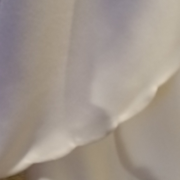 FINAL PRICE TALBOTS ivory 3/4 sleeve blouse w scalloped hem & flap in rear 1X - Picture 11 of 13